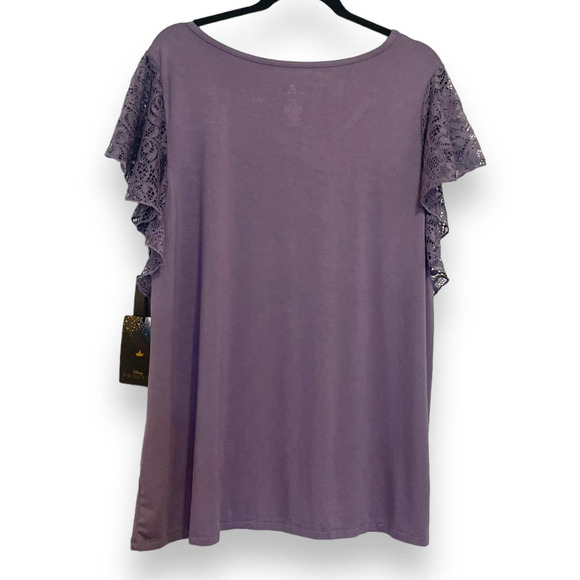 New Torrid 4 (4X 26) Beauty and the Beast Enchanted Rose Lace Flutter Sleeve Top - Picture 3 of 3